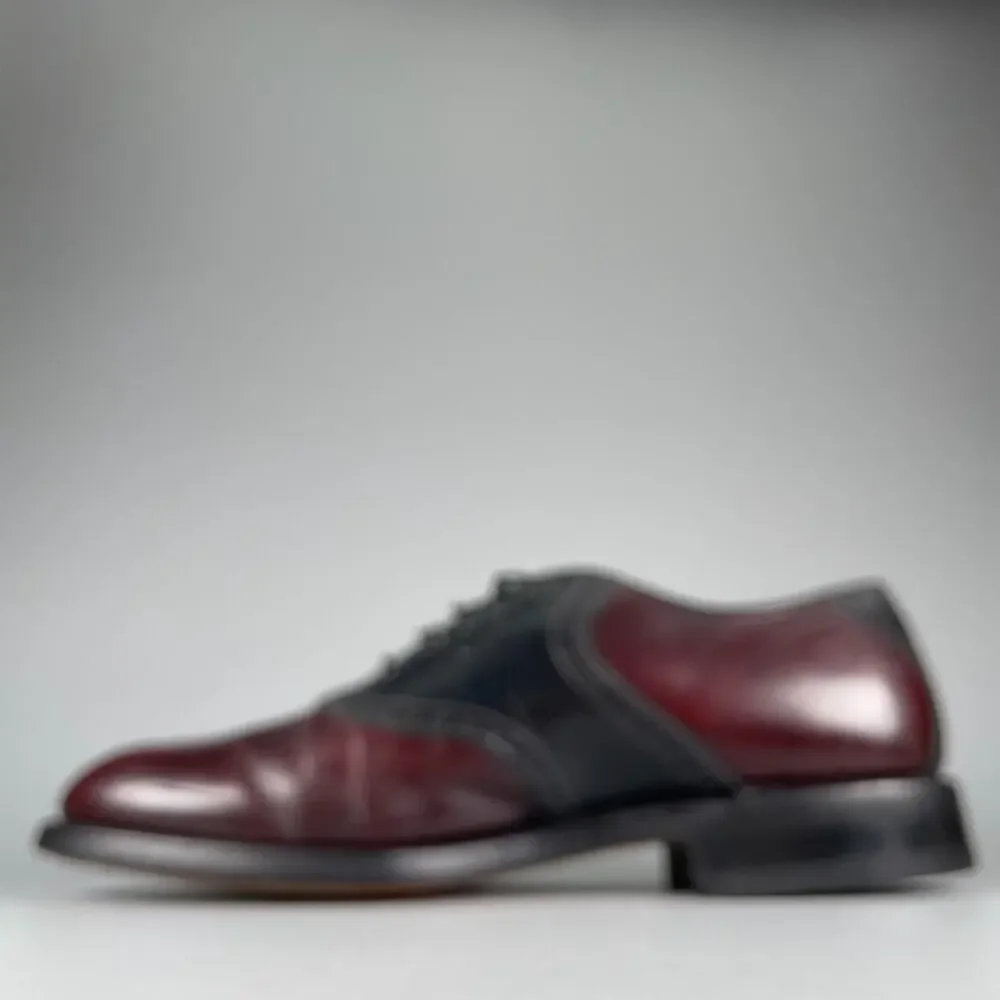 Johnston & Murphy Aristocraft Men's 7.5 Red Black Leather Saddle Dress Shoes EUC